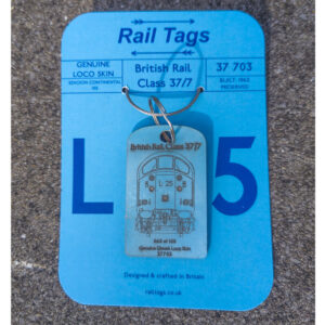Rail Tags Class 37 703 Continental Rail Light Blue Tag