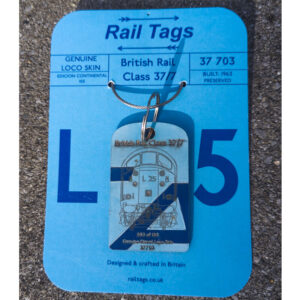 Rail Tags Class 37 703 in Continental Rail Blue livery